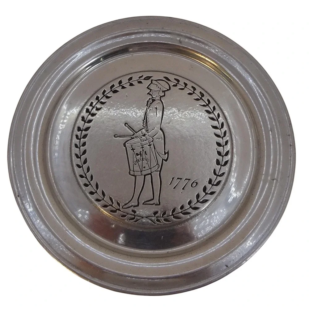 Vintage Wilton Pewter Plate 1776 Colonial Drummer‎ Boy Decorative Collectible